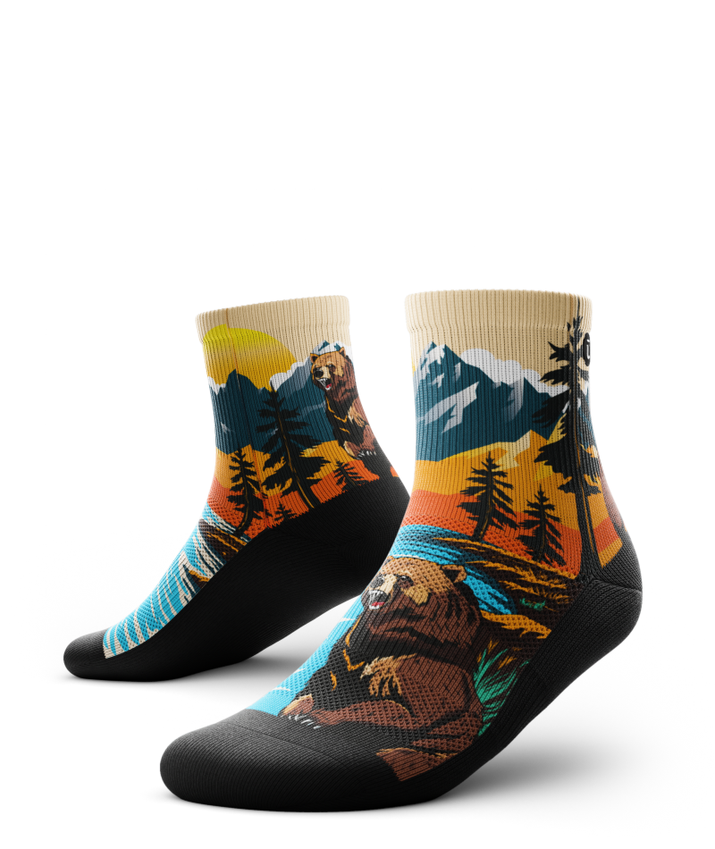 Grizzly Bear Quarter Socks