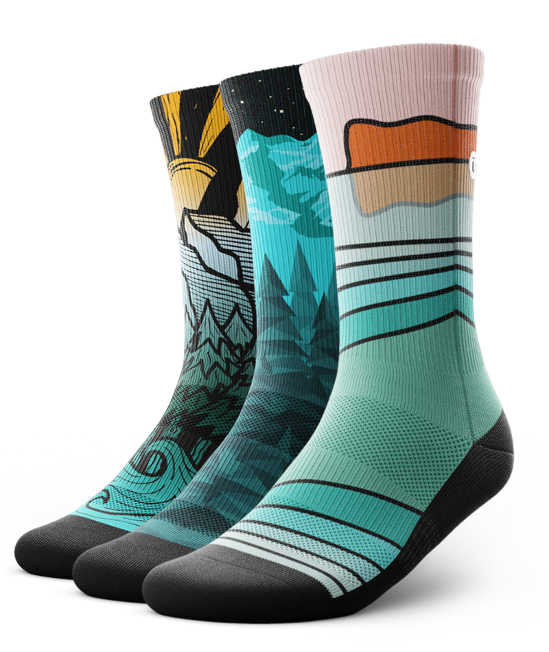 Happy Trails Athletic Crew Socks 3-Pack