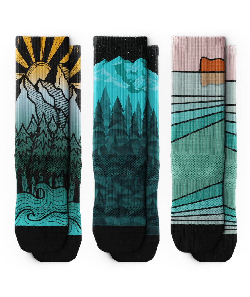 Happy Trails Athletic Crew Socks 3-Pack