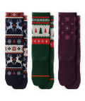 Holiday Sweater Athletic Crew Socks 3-Pack
