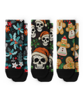 Holly Jolly Athletic Quarter Socks 3-Pack
