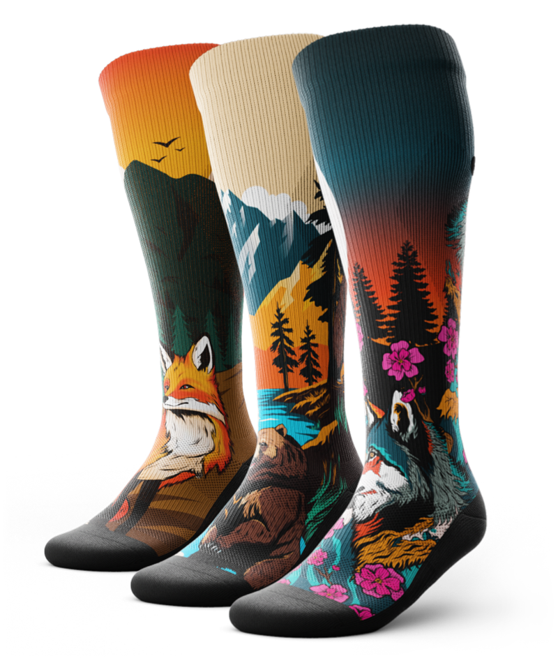 Into The Woods Knee High Compression Socks 3-Pack