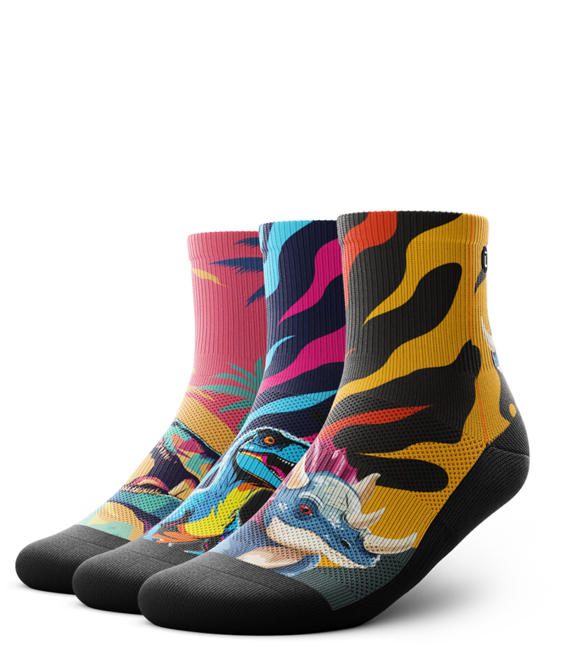 Jurassic Quarter Socks 3-Pack