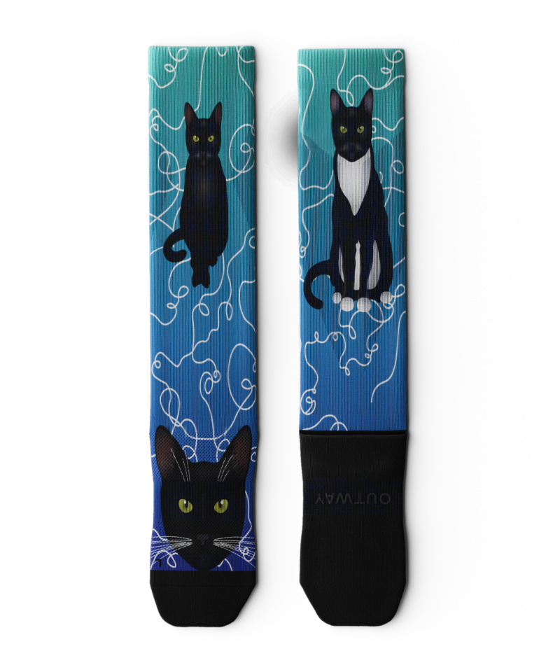 Kitten Around Athletic Knee High Compression Socks