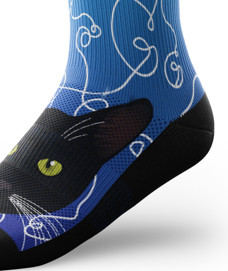Kitten Around Athletic Knee High Compression Socks