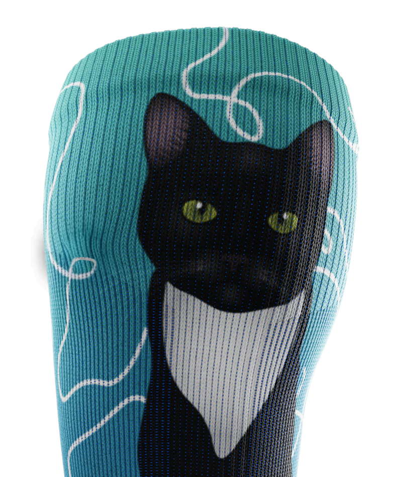 Kitten Around Athletic Knee High Compression Socks