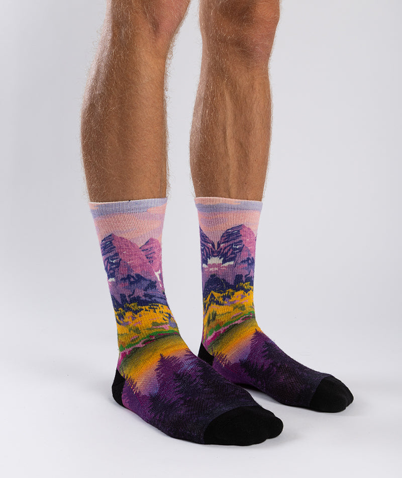 Lavender Heights Merino Wool Lite Crew Socks