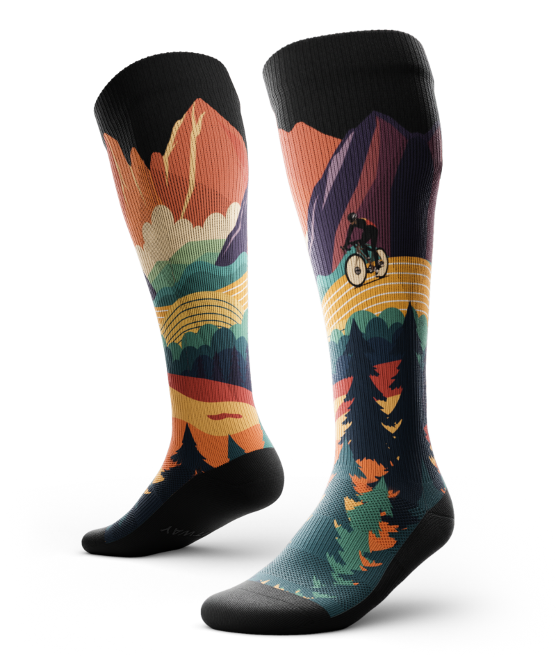 Chaussettes de compression montantes au genou Athlétique et Sinueuse