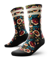 Midnight Flora Athletic Crew Socks