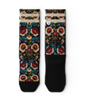 Midnight Flora Athletic Crew Socks