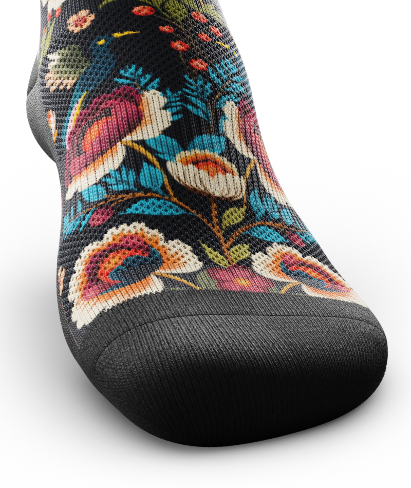 Midnight Flora Athletic Crew Socks