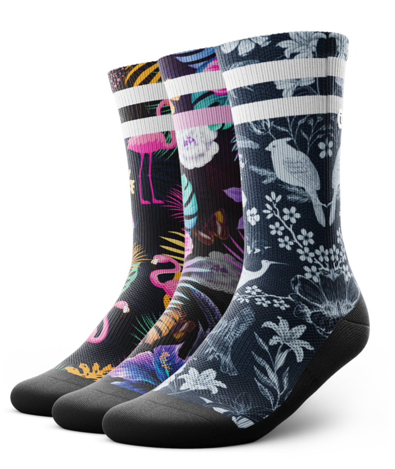 Chaussettes de sport ras du cou Jungle de minuit - Paquet de 3