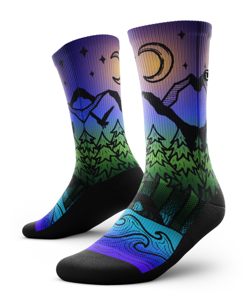 Night Time Bliss Athletic Crew Socks