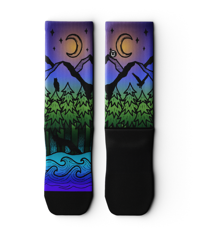 Night Time Bliss Athletic Crew Socks