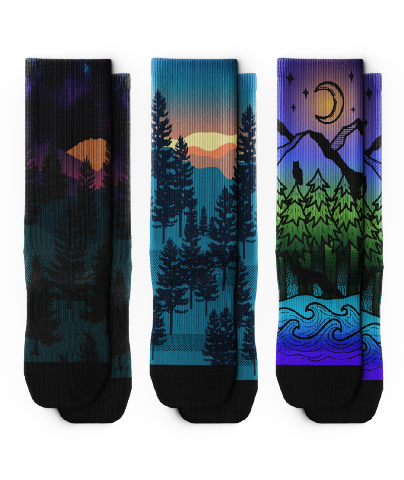 Nightscape Athletic Crew Socks 3-Pack