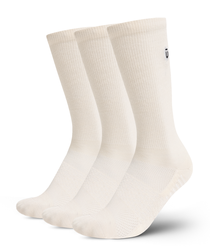 Flagship Off White Merino Wool Lite Crew Socks 3-Pack