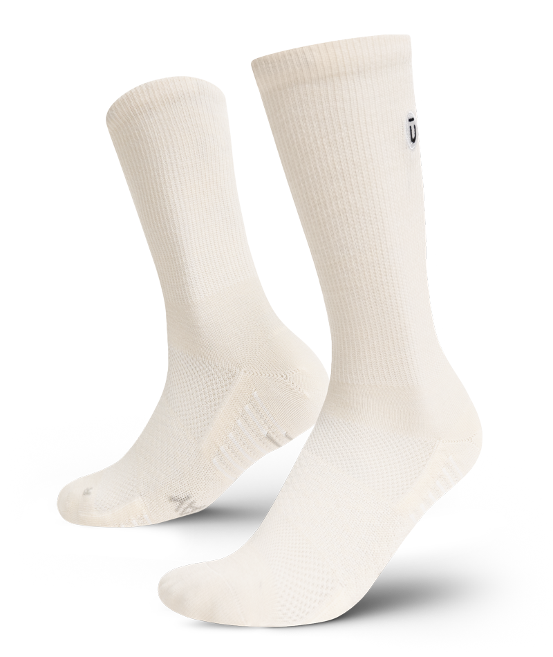 Flagship Off White Merino Wool Lite Crew Socks