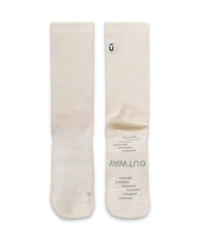Flagship Off White Merino Wool Lite Crew Socks