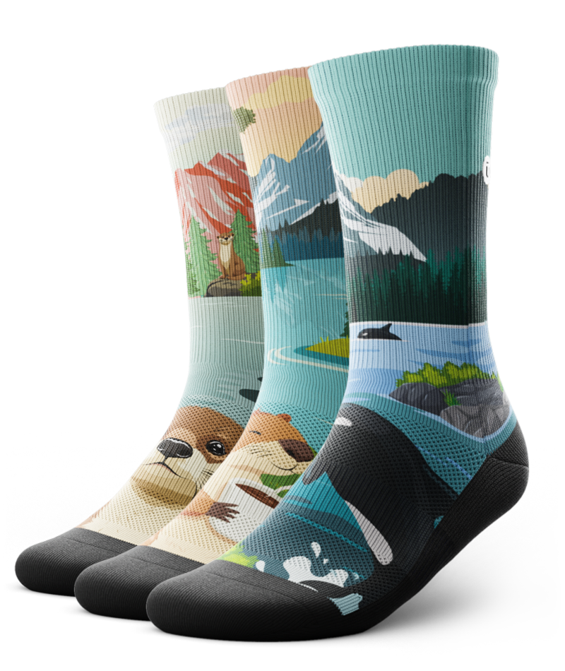Pacific Wild Athletic Crew Socks 3-Pack