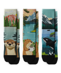 Pacific Wild Athletic Crew Socks 3-Pack