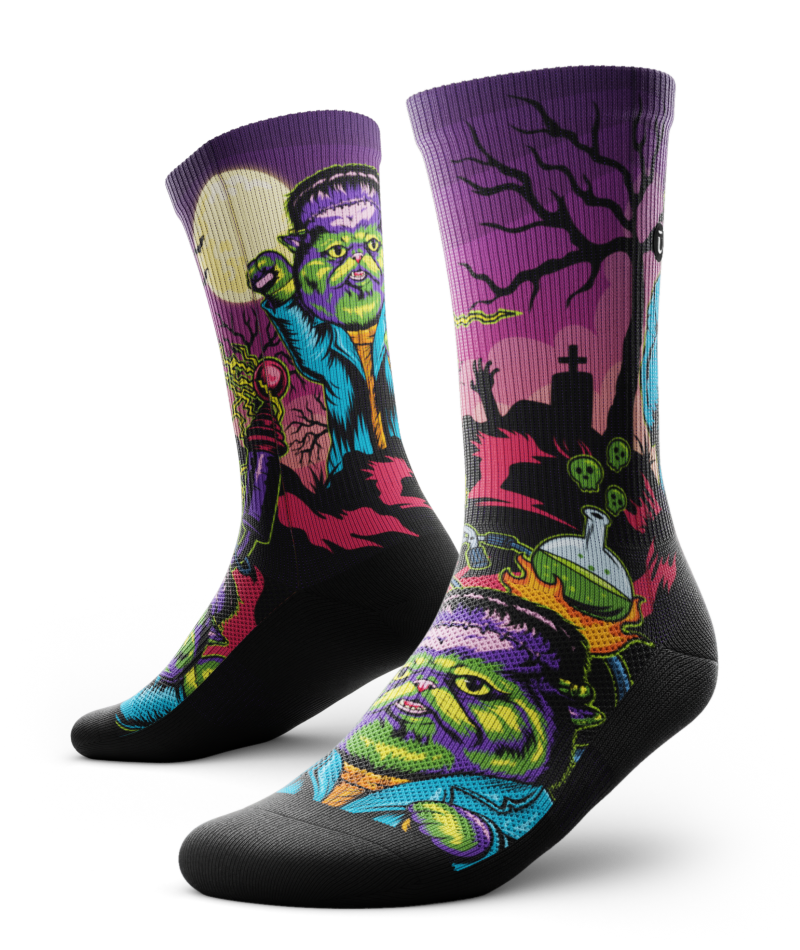 Purrkenstein Athletic Crew Socks