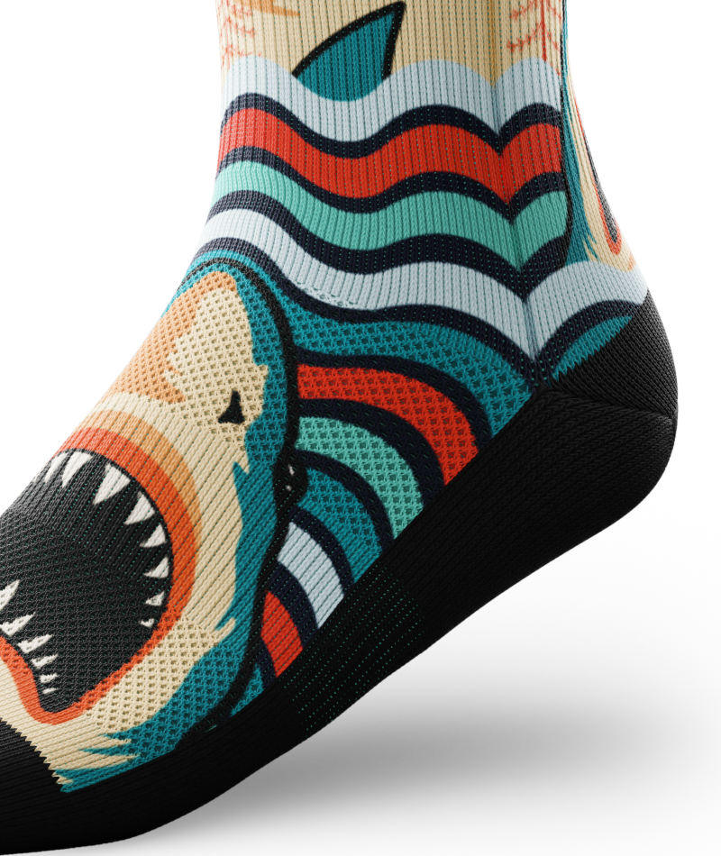 Retro Jaws Athletic Crew Socks