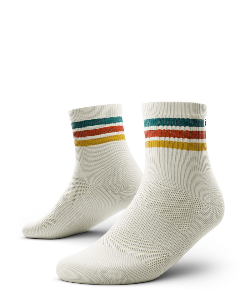 Retro Off-White Athletic Quarter Socks