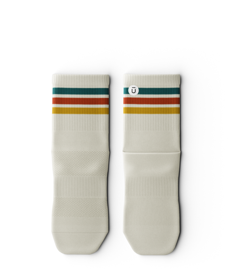 Retro Off-White Athletic Quarter Socks