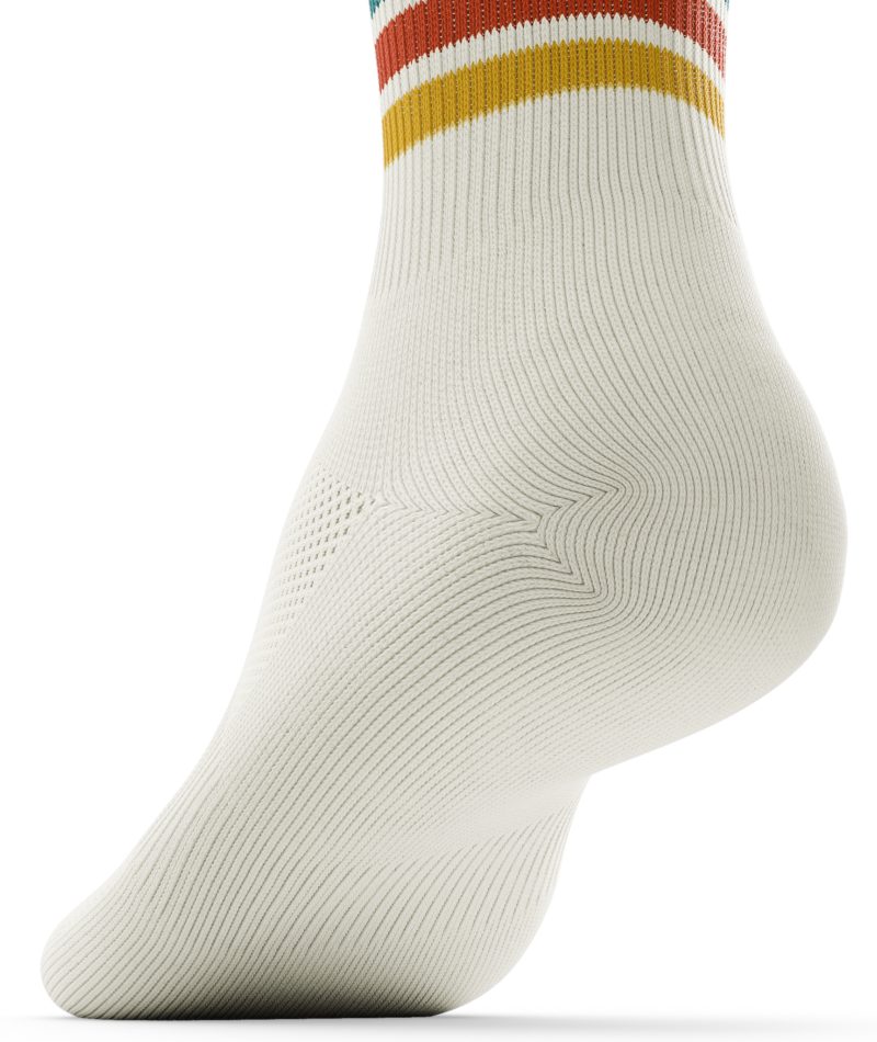 Retro Off-White Athletic Quarter Socks