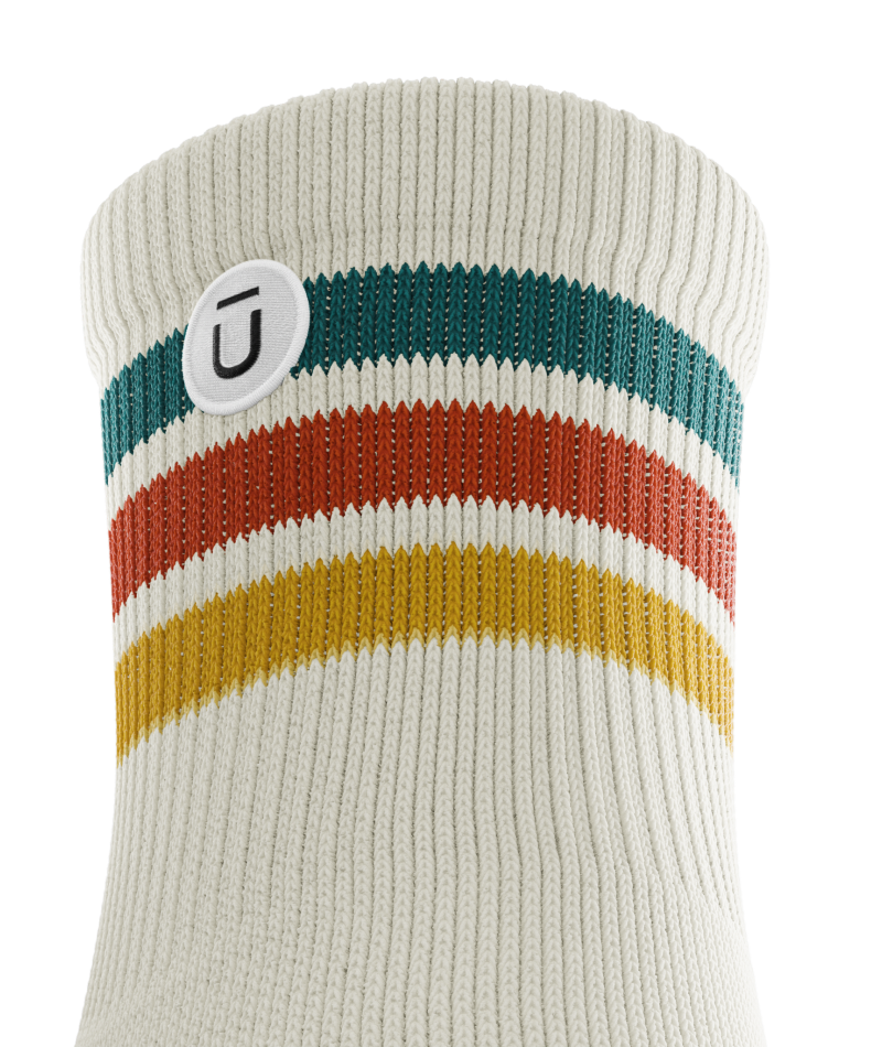 Retro Off-White Athletic Quarter Socks