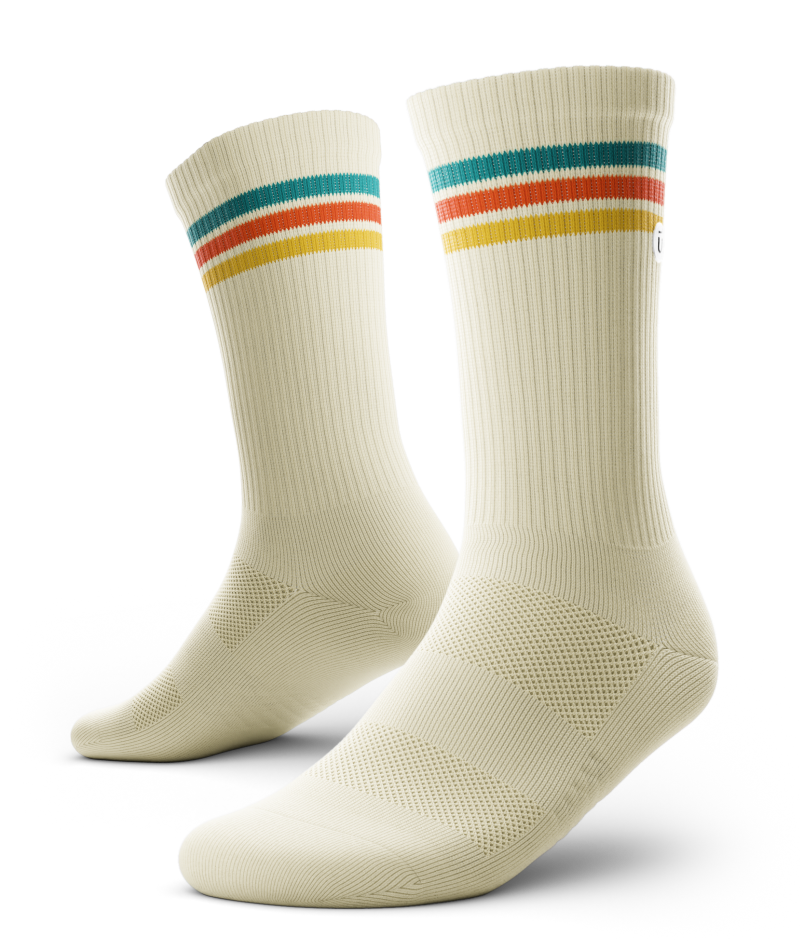 MADE IN USA – Men's Striped Socks (M/L) – Black + White