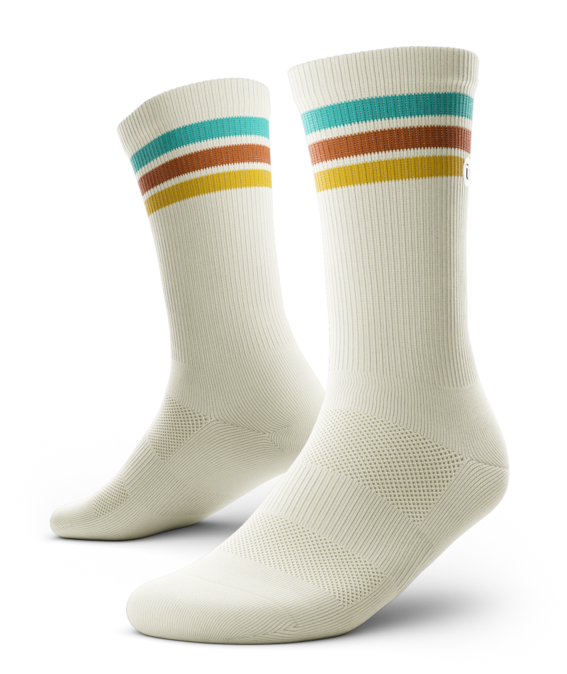 Retro Off-White Athletic Crew Socks by OUTWAY