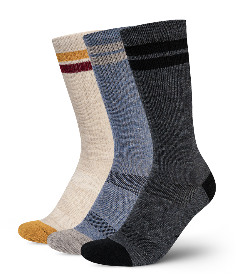 Roam Merino Wool Midweight Crew Socks 3-Pack