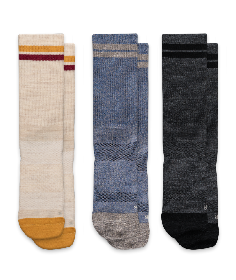Roam Merino Wool Midweight Crew Socks 3-Pack