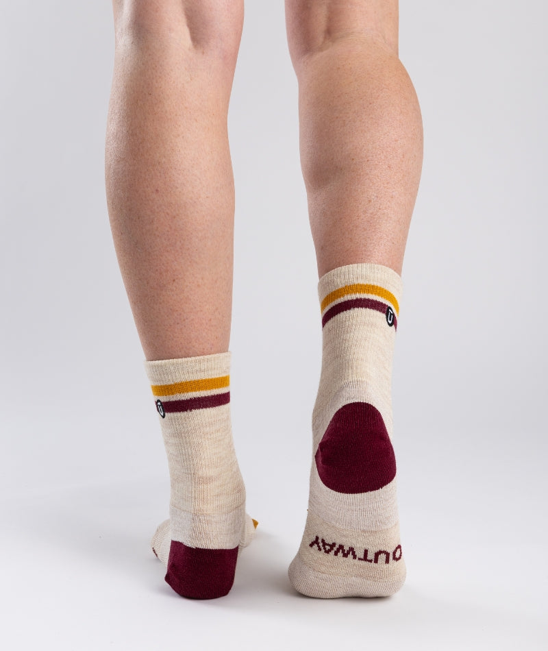 Chaussettes légères ras du cou en laine mérinos sable