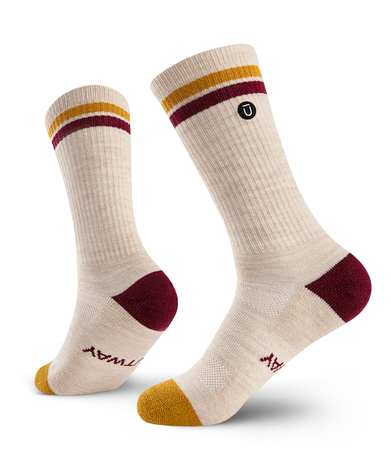 Chaussettes légères ras du cou en laine mérinos sable
