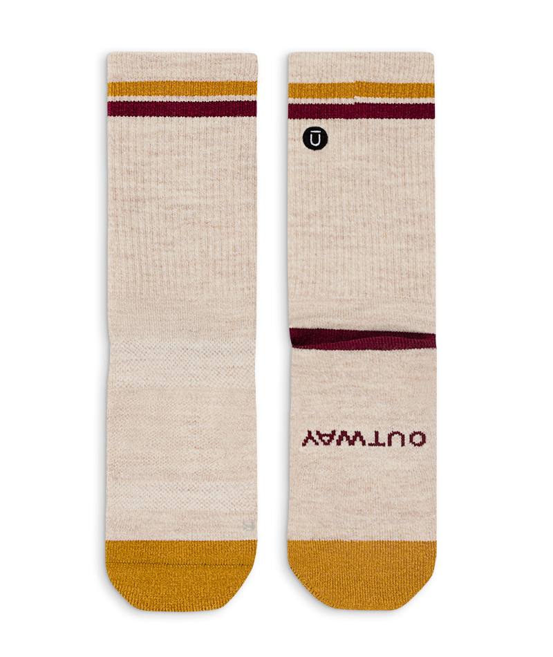 Chaussettes mi-hautes en laine mérinos sable