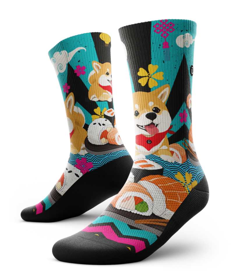 Shiba Roll Athletic Crew Socks