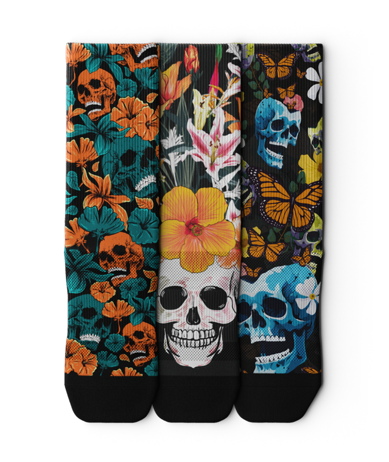 Skeleton Spree Crew Socks 3-Pack