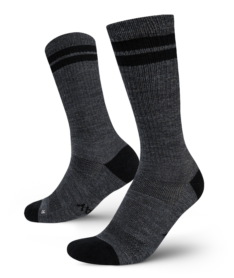 Smoke Merino Wool Midweight Crew Socks