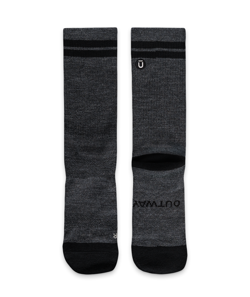 Smoke Merino Wool Midweight Crew Socks