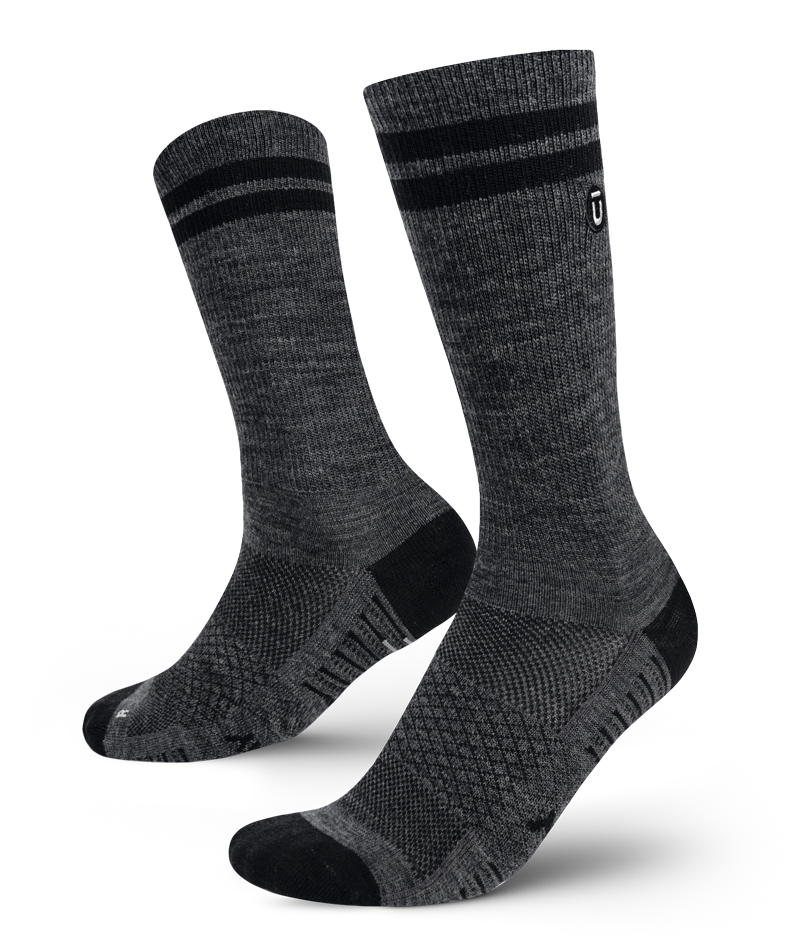 Smoke Merino Wool Lite Crew Socks