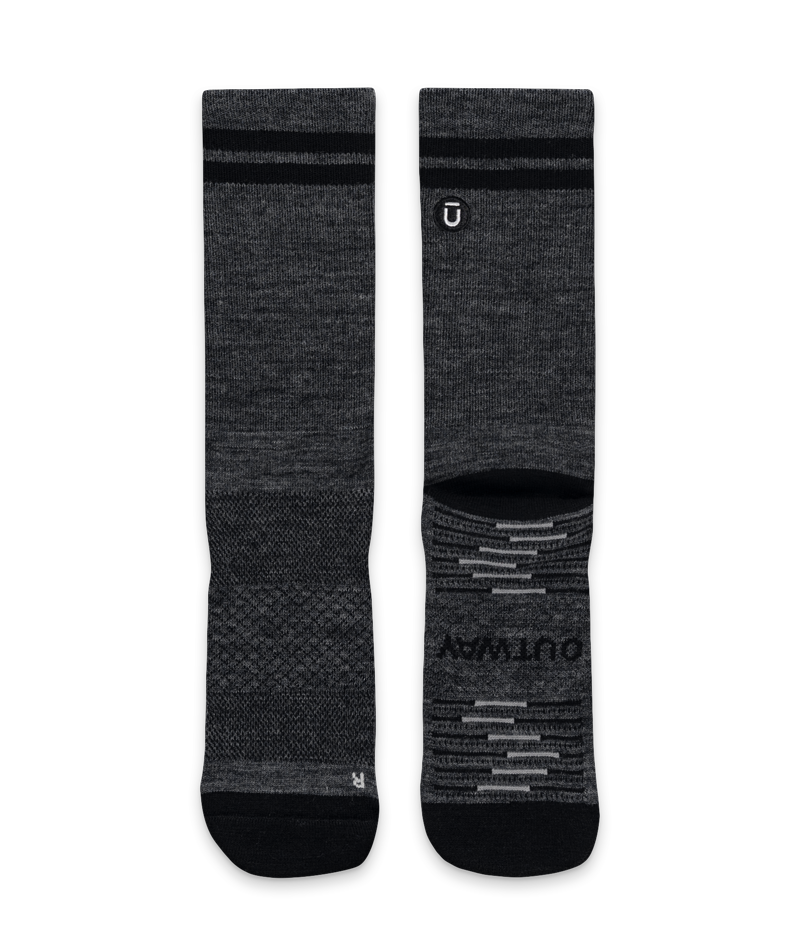 Smoke Merino Wool Lite Crew Socks