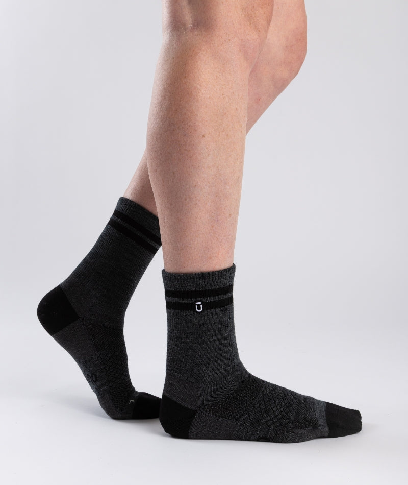 Chaussettes légères ras du cou en laine mérinos Smoke