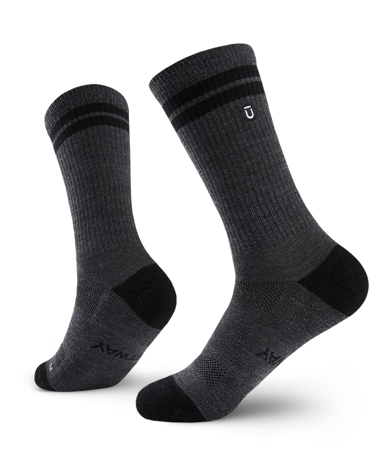 Chaussettes légères ras du cou en laine mérinos Smoke