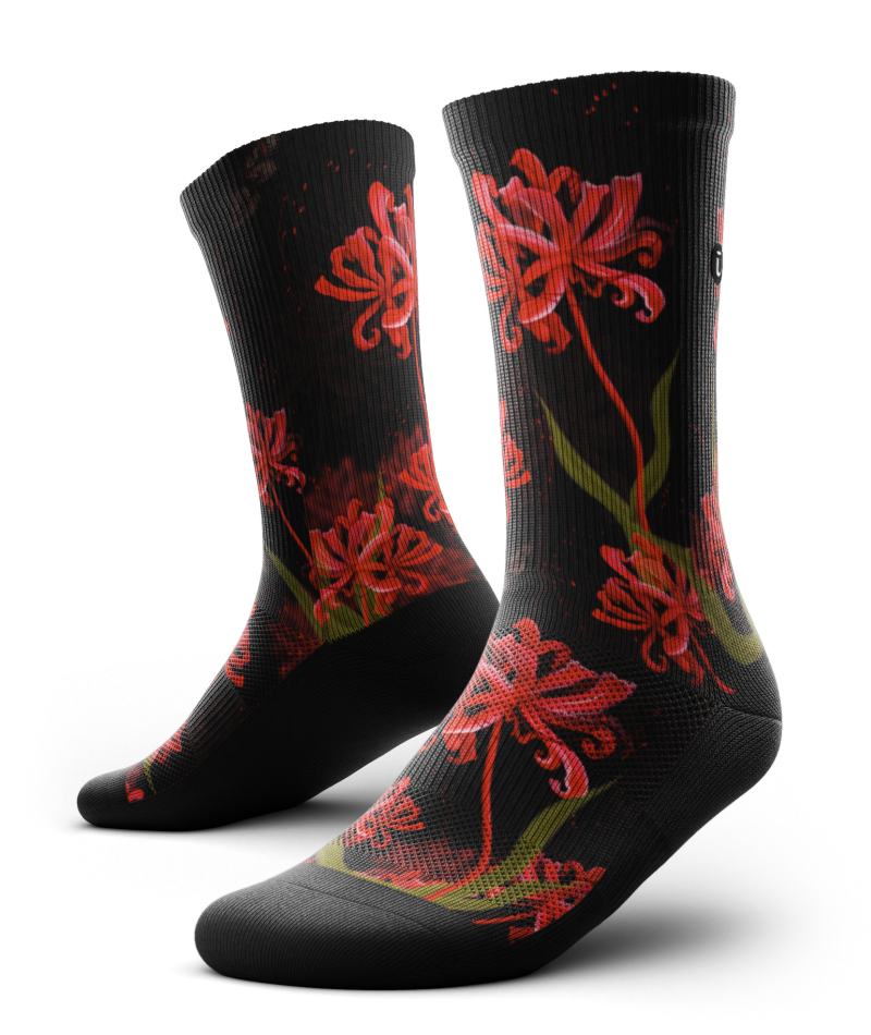 Spider Lily Athletic Crew Socks