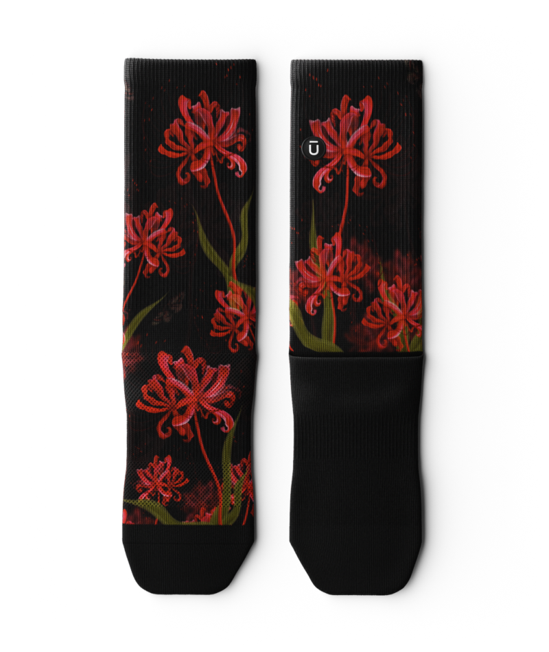 Spider Lily Athletic Crew Socks