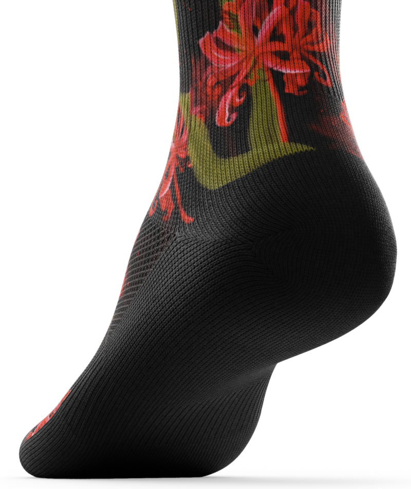 Spider Lily Athletic Crew Socks