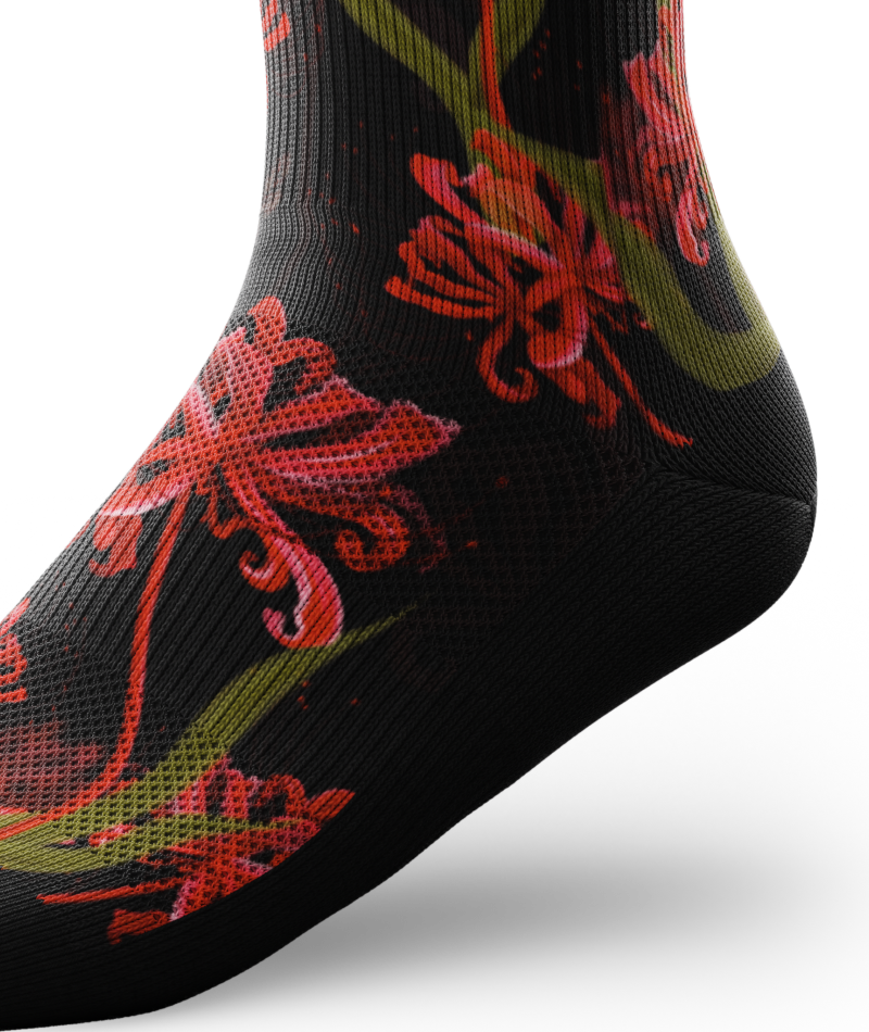 Spider Lily Athletic Crew Socks