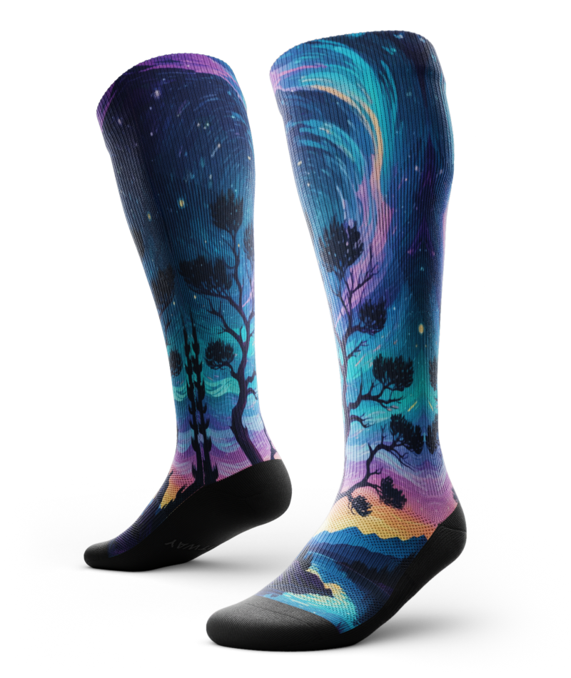 Star Gazer Athletic Knee High Compression Socks